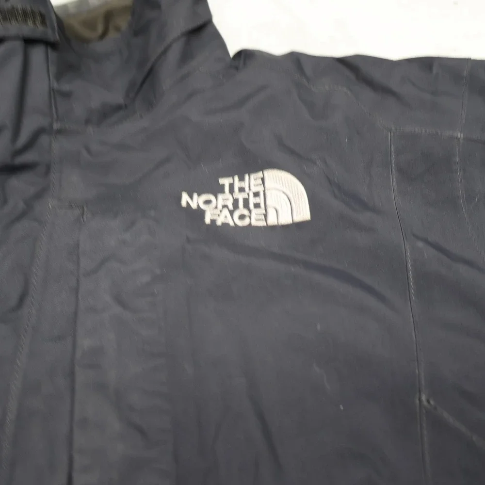 North Face Jacket Mens Large Black Full Zip Waterproof Wind Rain 3in1 Shell